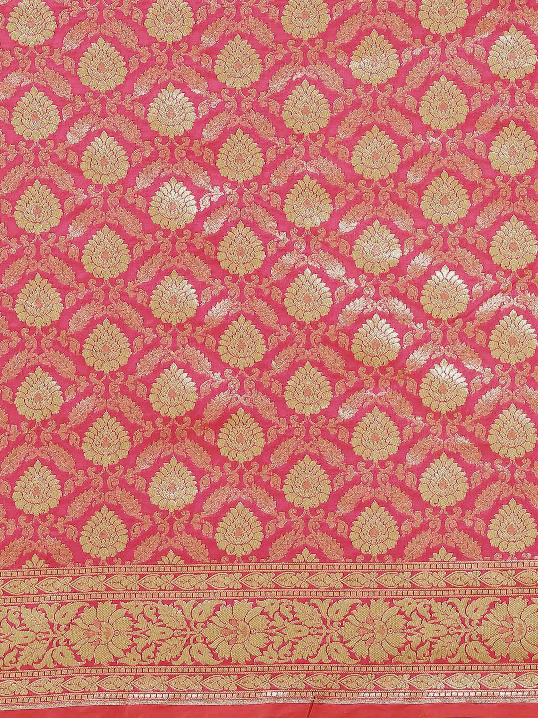 Women's Pink Semi Silk Zari Woven Saree - Varanasi - Indiakreations