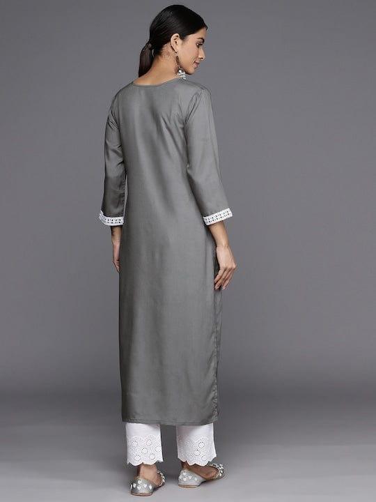 Varanga Yoke Design Thread Work Kurta - Indiakreations