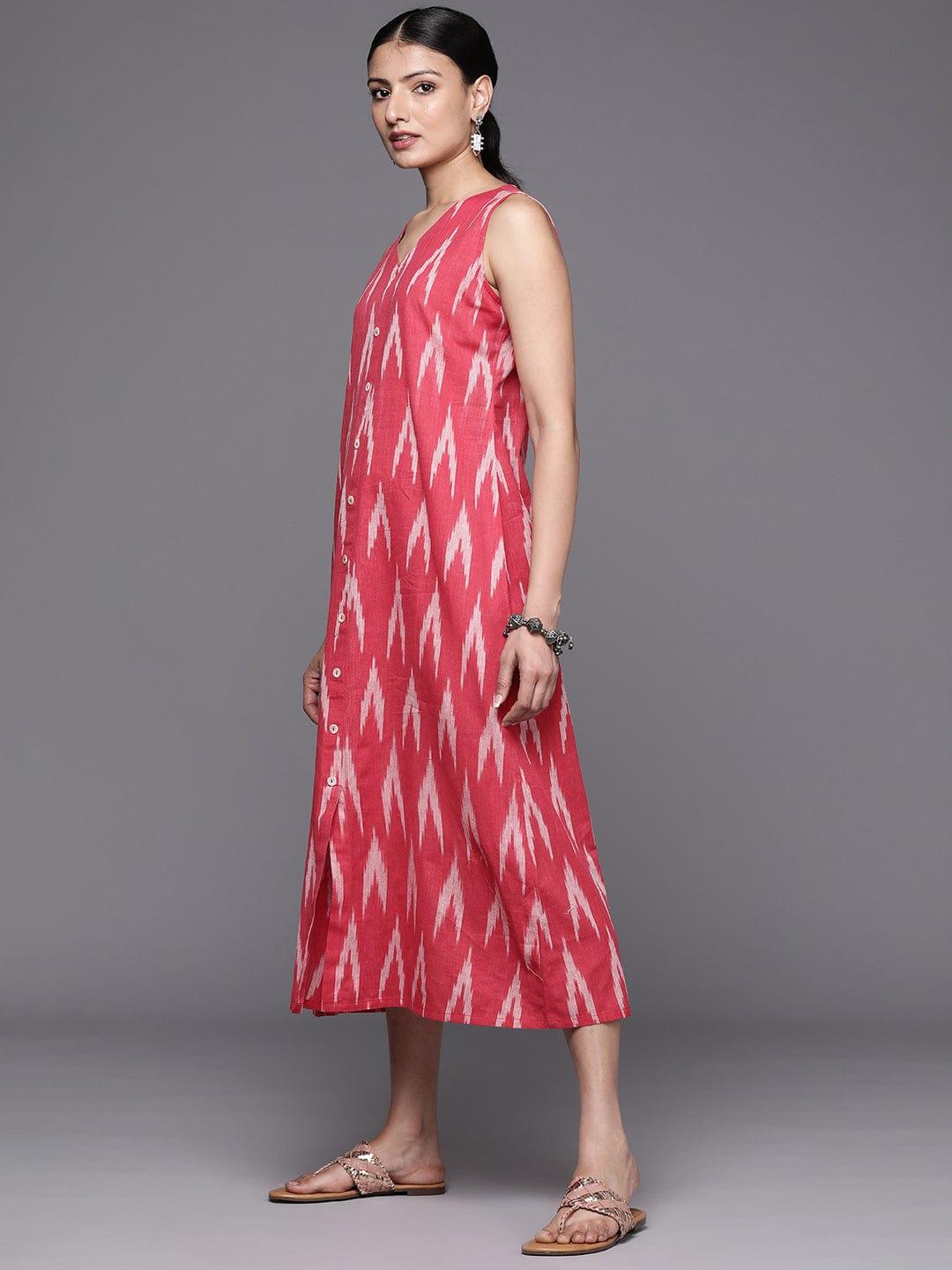 Varanga A-Line Ikat Dress - Indiakreations