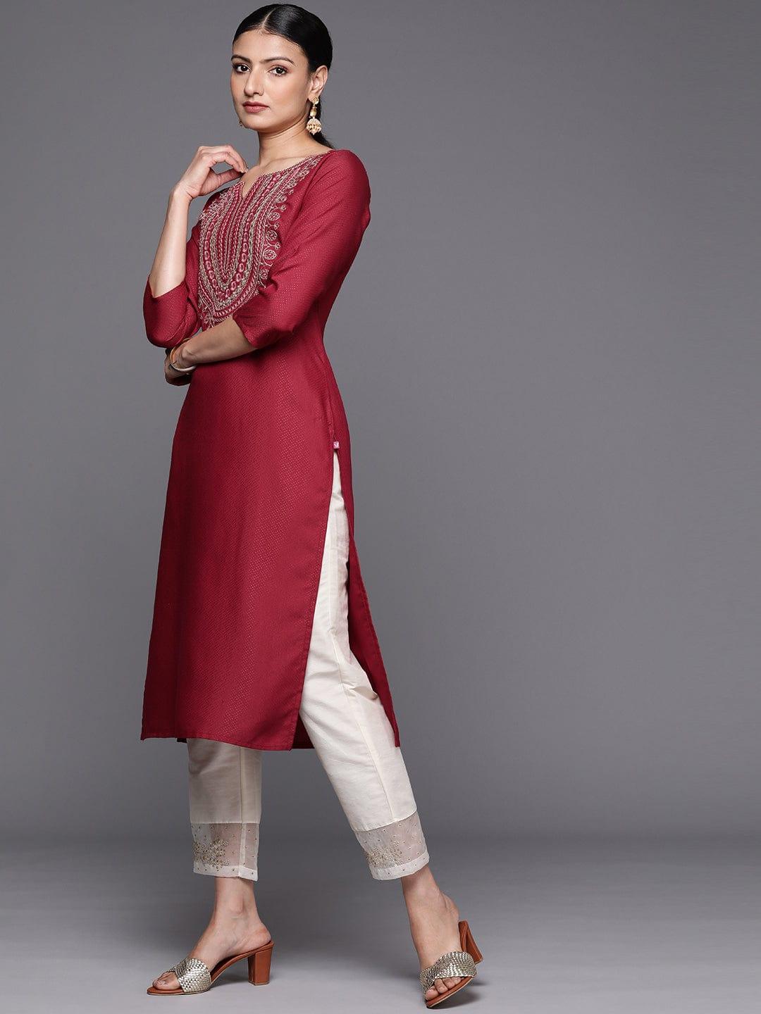 Varanga Women Ethnic Motifs Embroidered Gotta Patti Kurta - Indiakreations