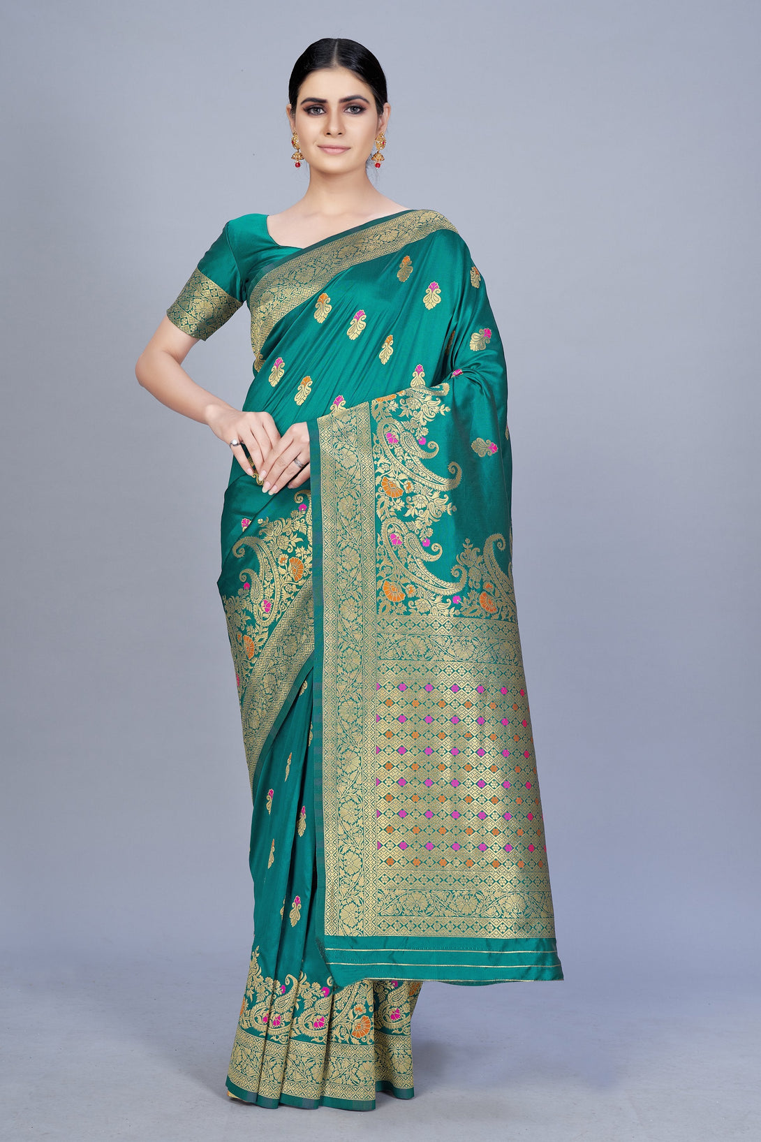 Women's Banarasi silk Woven Saree - Monjolika