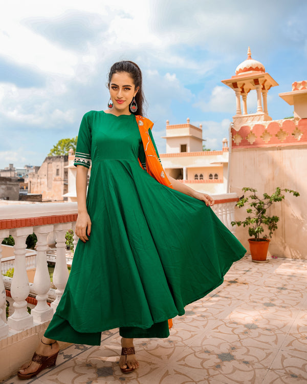 Graceful Green Gotapatti Suit Set | Rescue