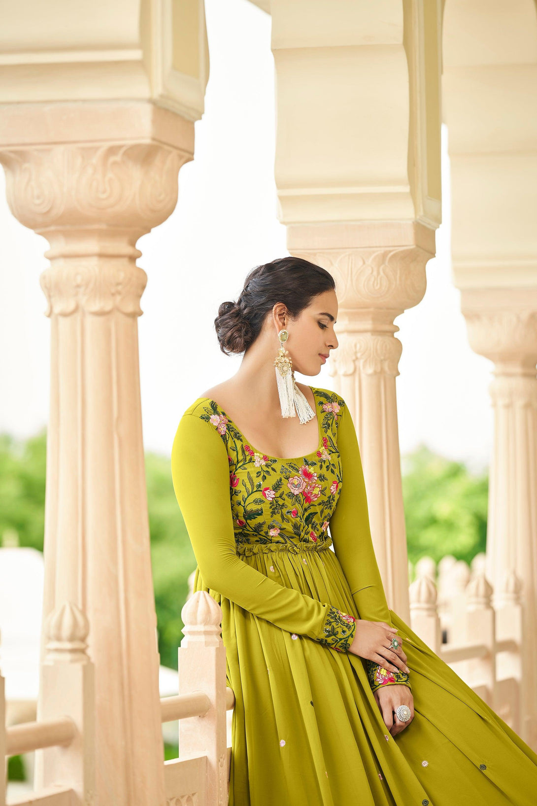 Latest Florescence Embroidered Long Anarkali Gown - Indiakreations