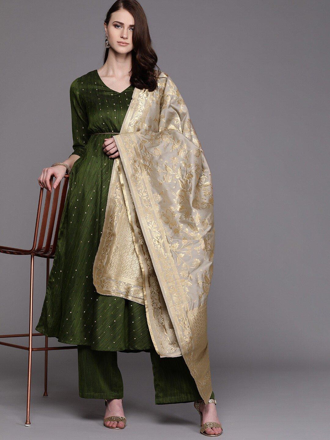 Women's Woven Design Dupatta -AKS - Indiakreations