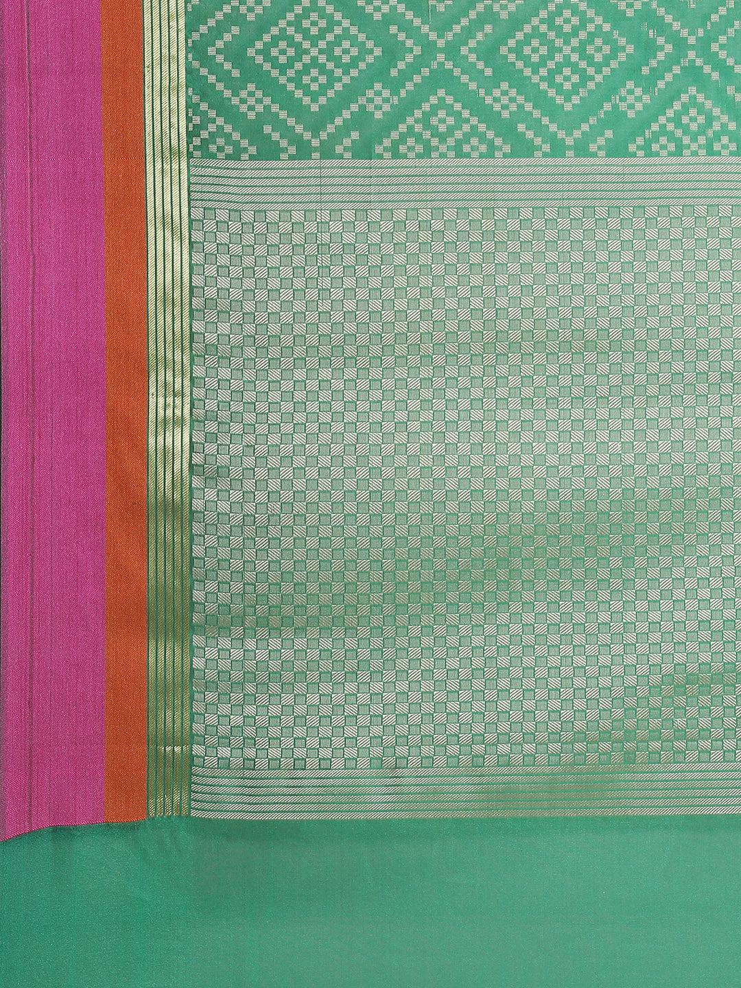 Women's Green Semi Silk Cutwork Saree - Varanasi - Indiakreations