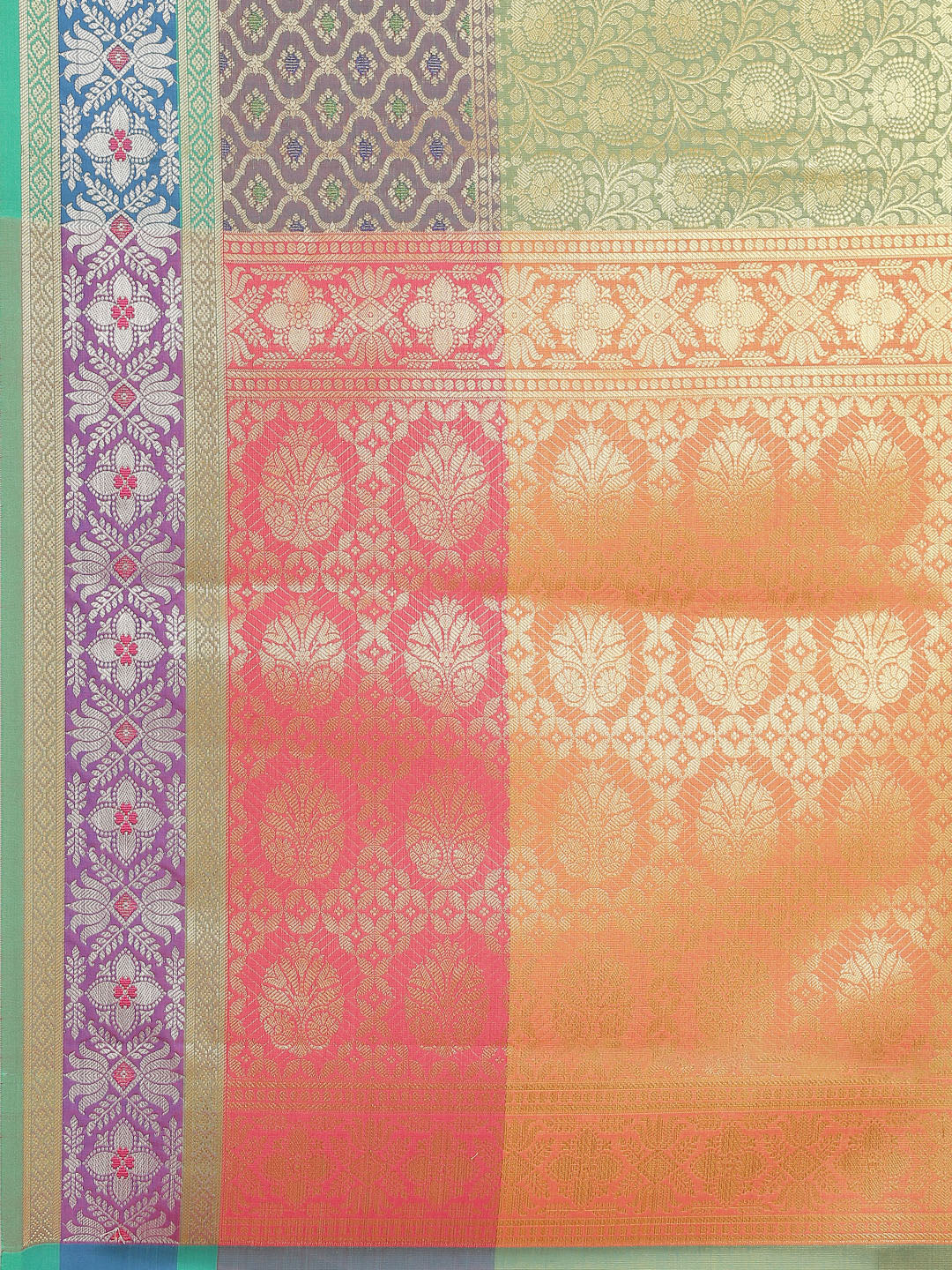 Women's Semi Silk Tanchui Brocade Saree - Varanasi - Indiakreations