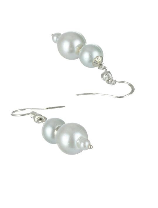 Women's Silver Plated & White Pearl Jewellery Set - Jazz And Sizzle - Indiakreations