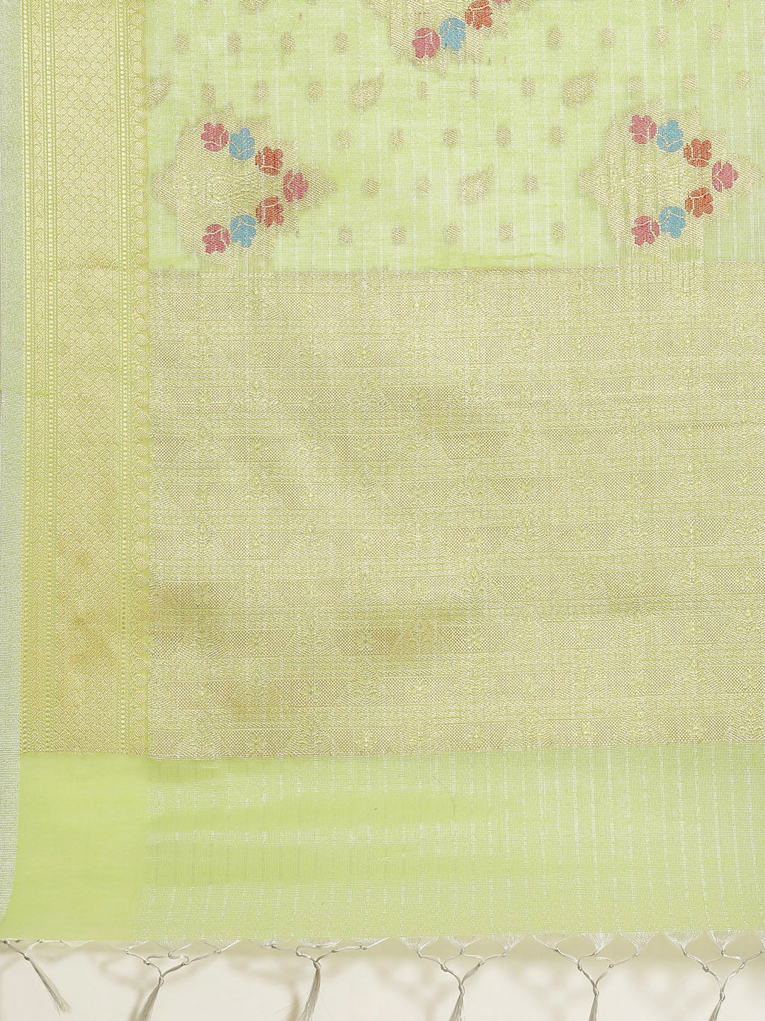 Women's Green Tissue Silk Saree - Varanasi - Indiakreations