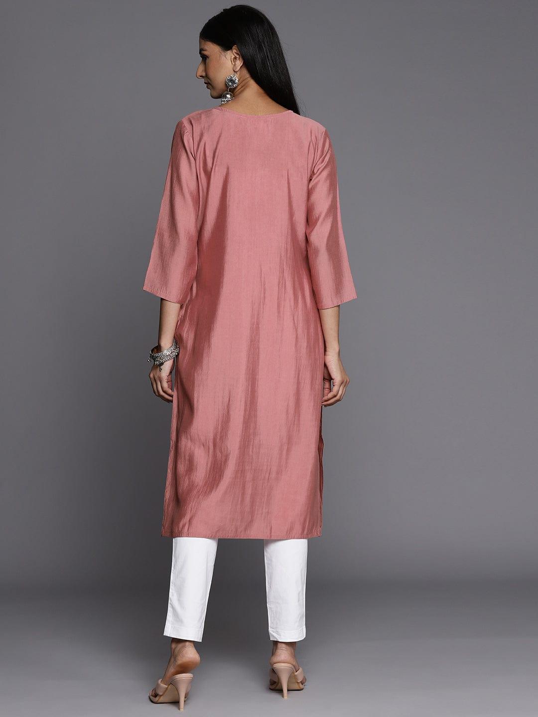 Varanga Women Peach-Coloured Embellished Kurta - Indiakreations