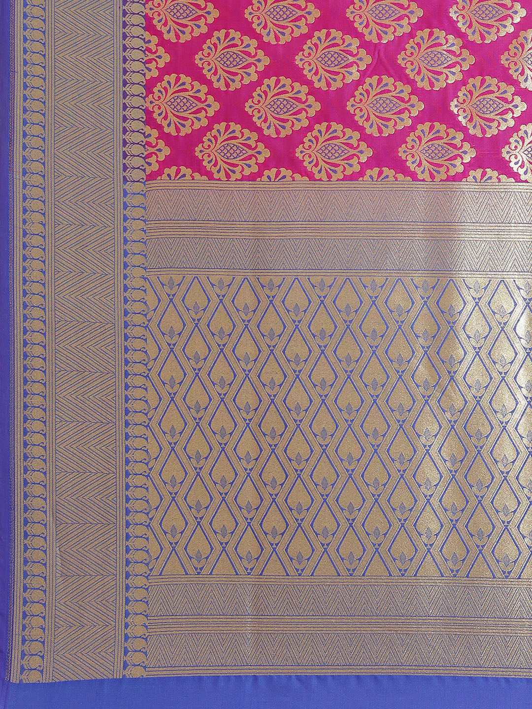 Women's Pink Semi Silk Zari Woven Saree - Varanasi - Indiakreations