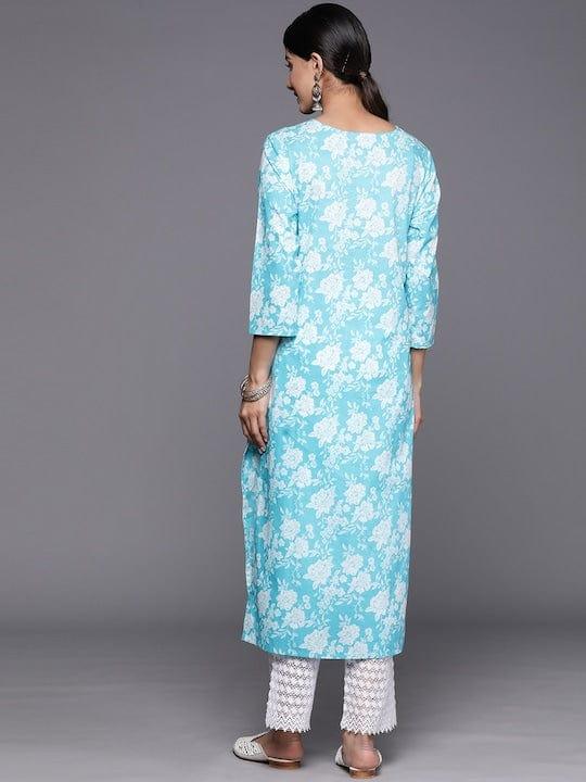 Varanga Floral Printed Gotta Patti Floral Kurta - Indiakreations