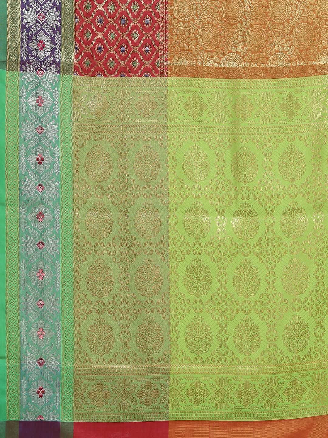 Women's Semi Silk Tanchui Brocade Saree - Varanasi - Indiakreations