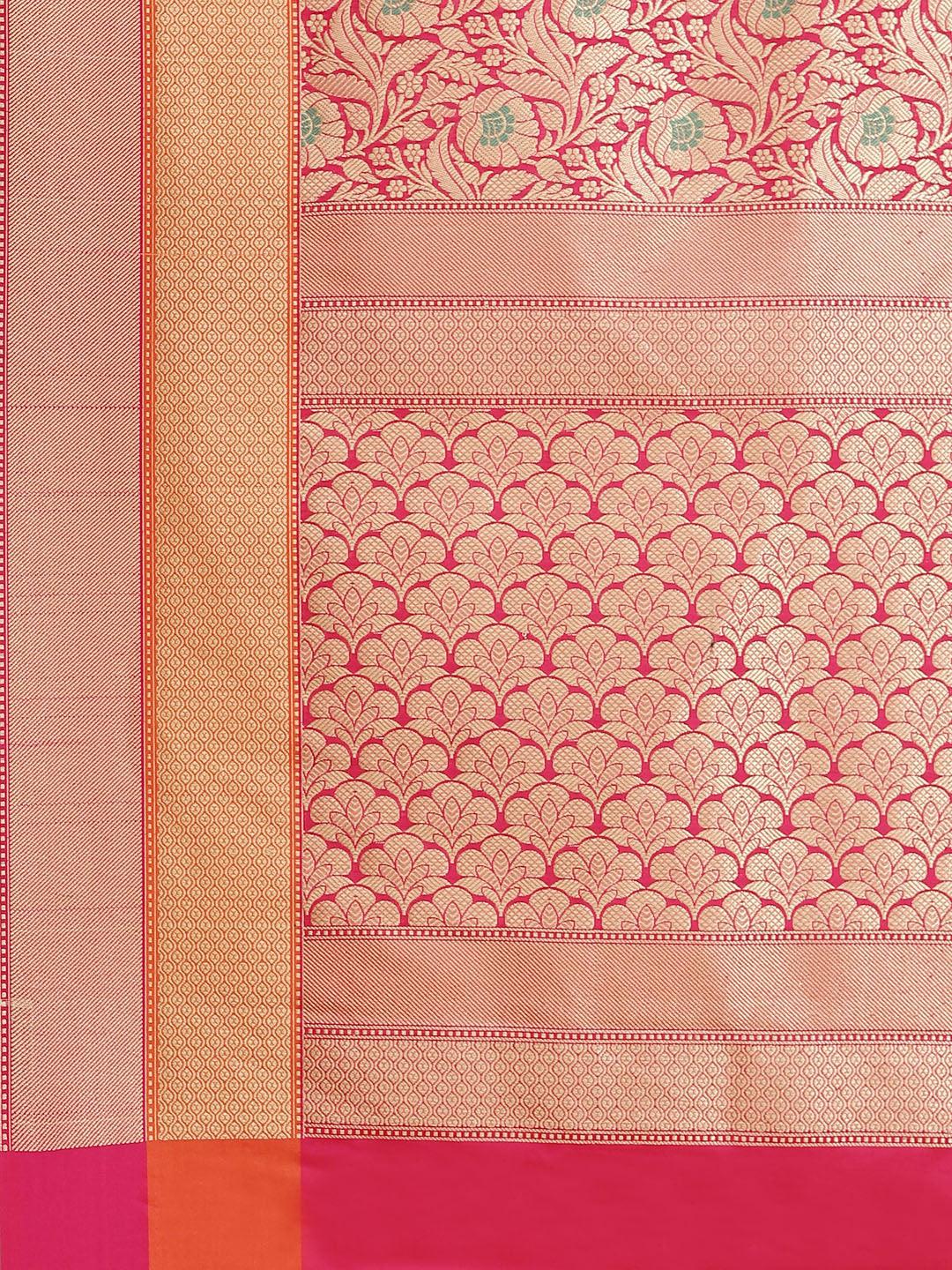 Women's Semi Kataan Silk Meena Tanchui Saree - Varanasi - Indiakreations