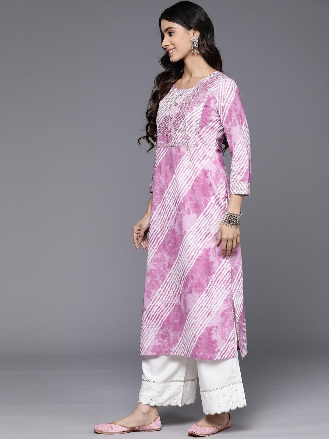 Varanga Leheriya Printed Pure Cotton Kurta - Indiakreations