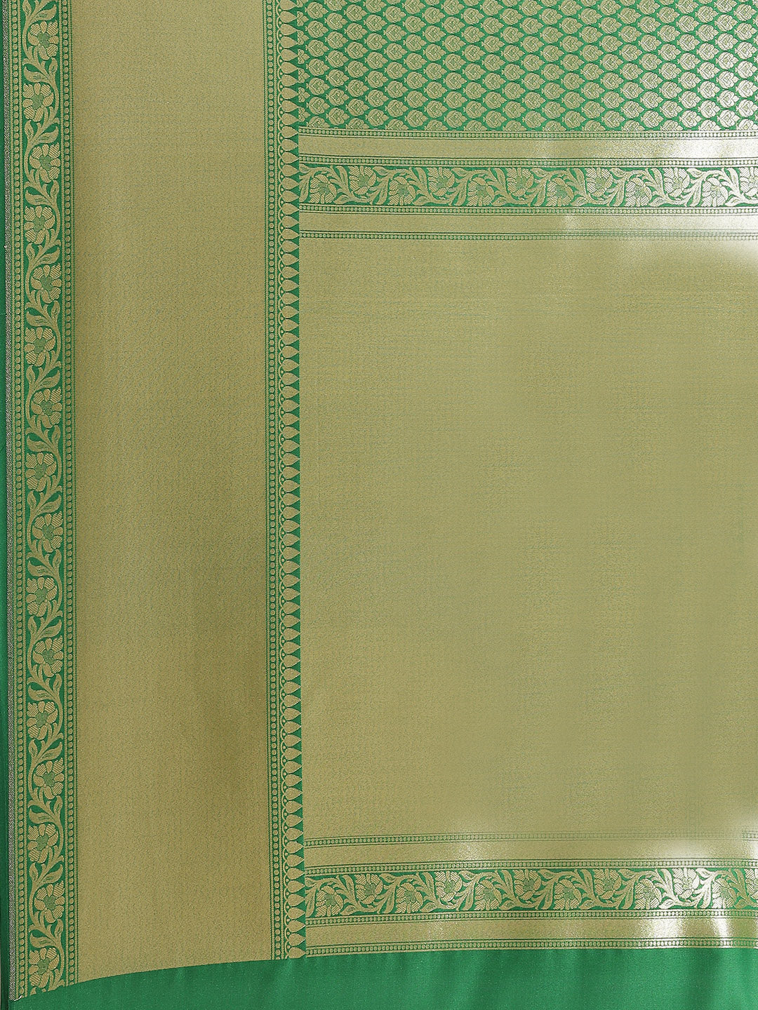 Women's Green Semi Silk Zari Woven Saree - Varanasi - Indiakreations