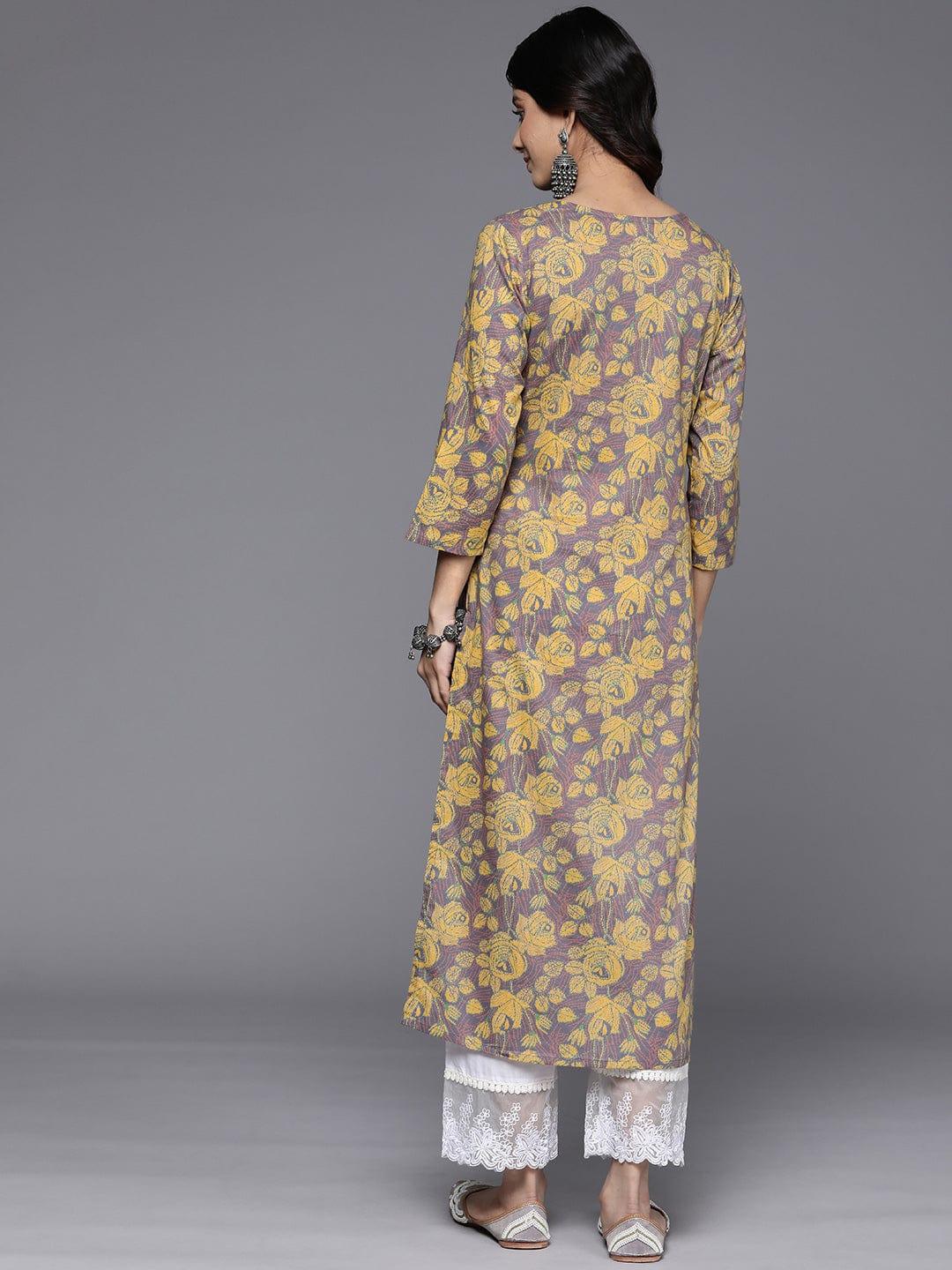 Varanga Floral Printed Pure Cotton Kurta - Indiakreations