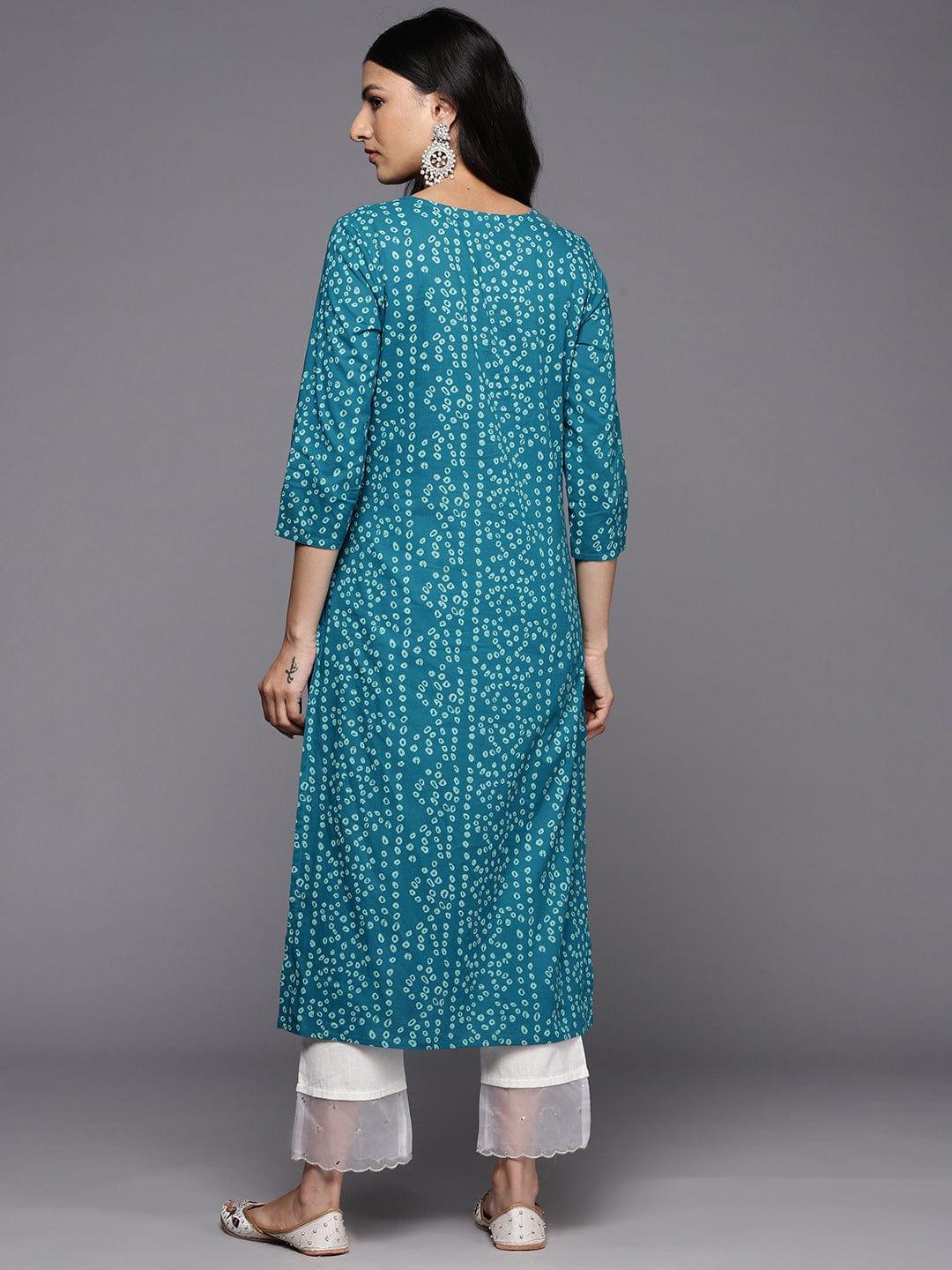 Varanga Bandhani Printed Gotta Patti Pure Cotton Kurta - Indiakreations