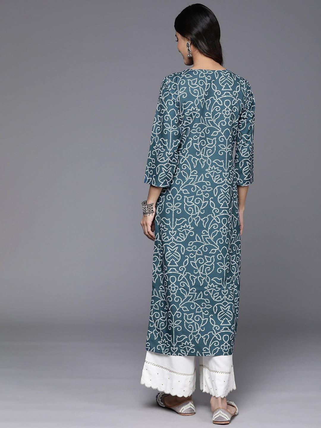 Varanga Bandhani Printed Sequinned Tie-Up Neck Kurta - Indiakreations