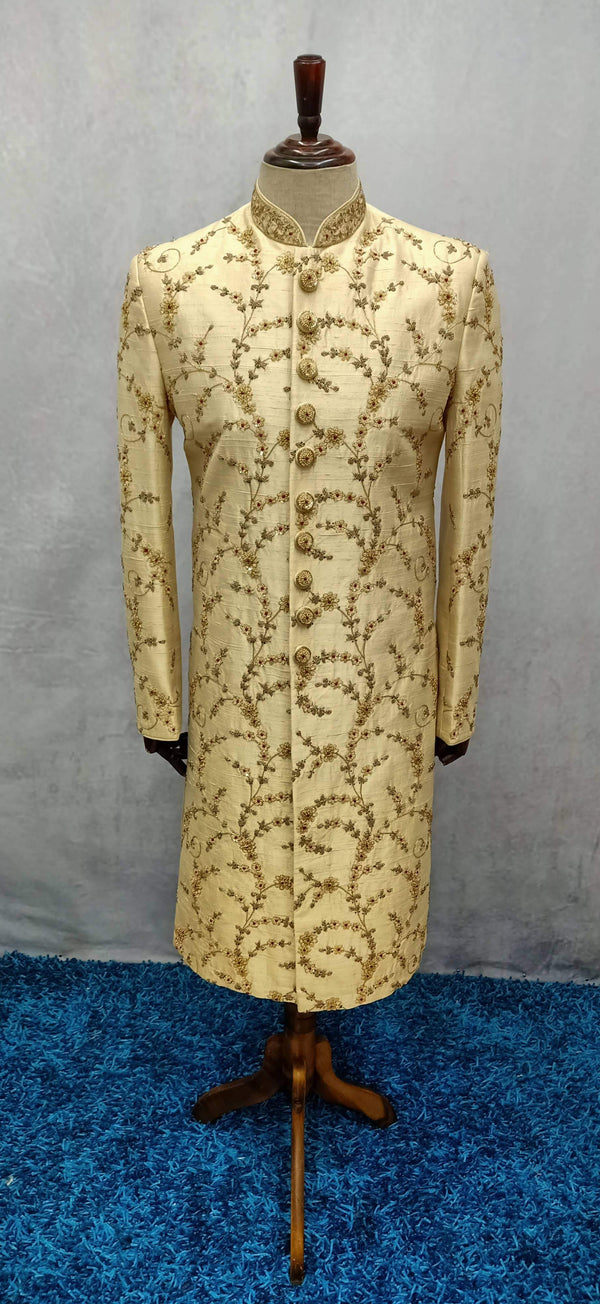 Refined Classic Gold Sherwani