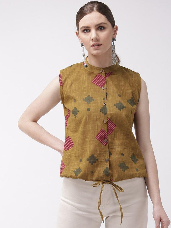 Women's Brown Printed Top - InWeave - Indiakreations