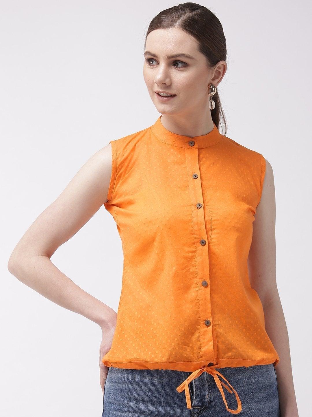 Women's Orange Top - InWeave - Indiakreations