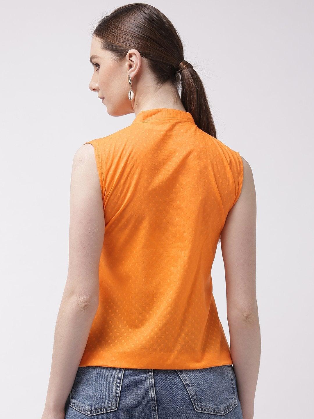 Women's Orange Top - InWeave - Indiakreations