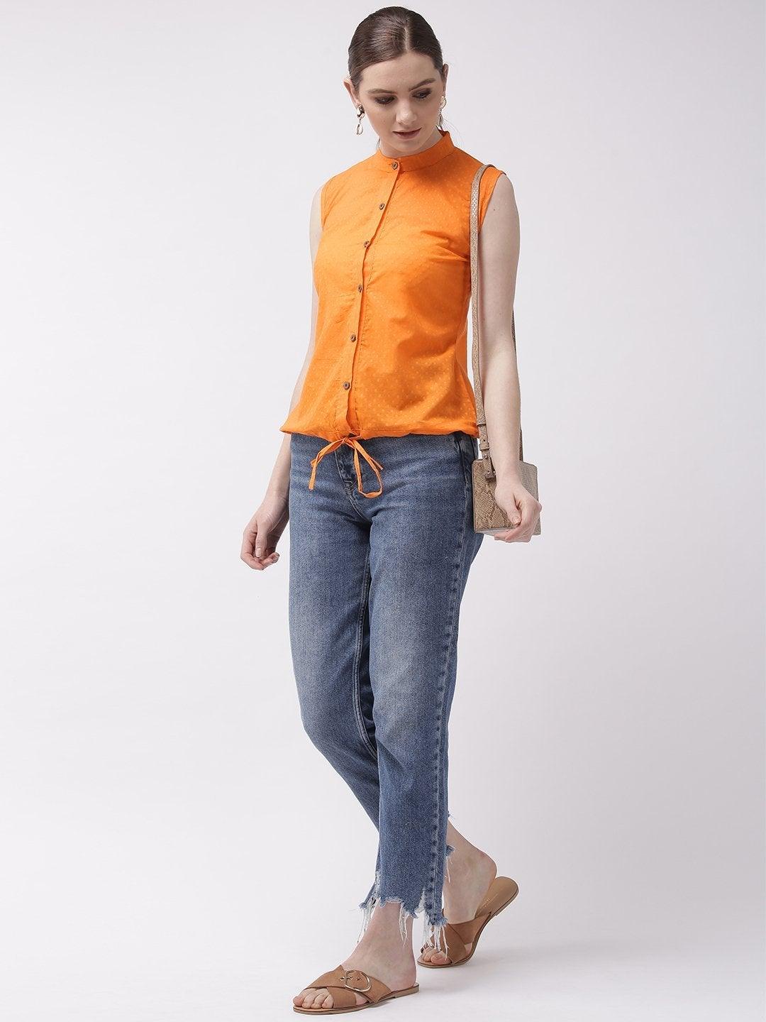 Women's Orange Top - InWeave - Indiakreations