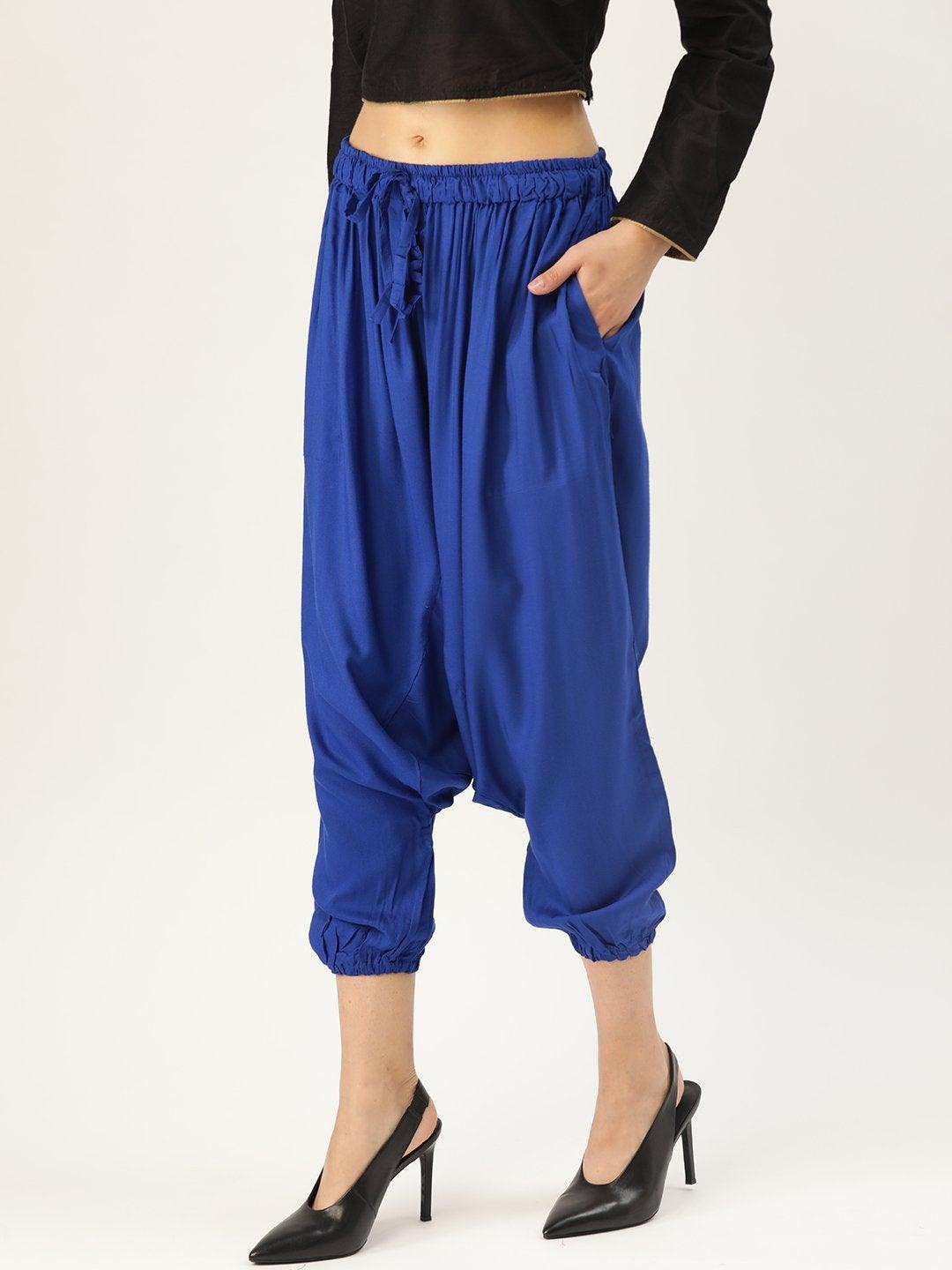 Women's Harem Pants - Indigo Blue - InWeave - Indiakreations