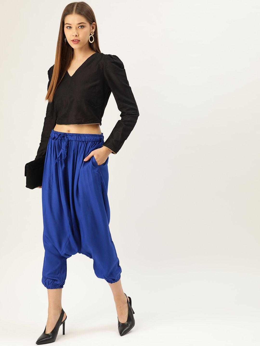 Women's Harem Pants - Indigo Blue - InWeave - Indiakreations