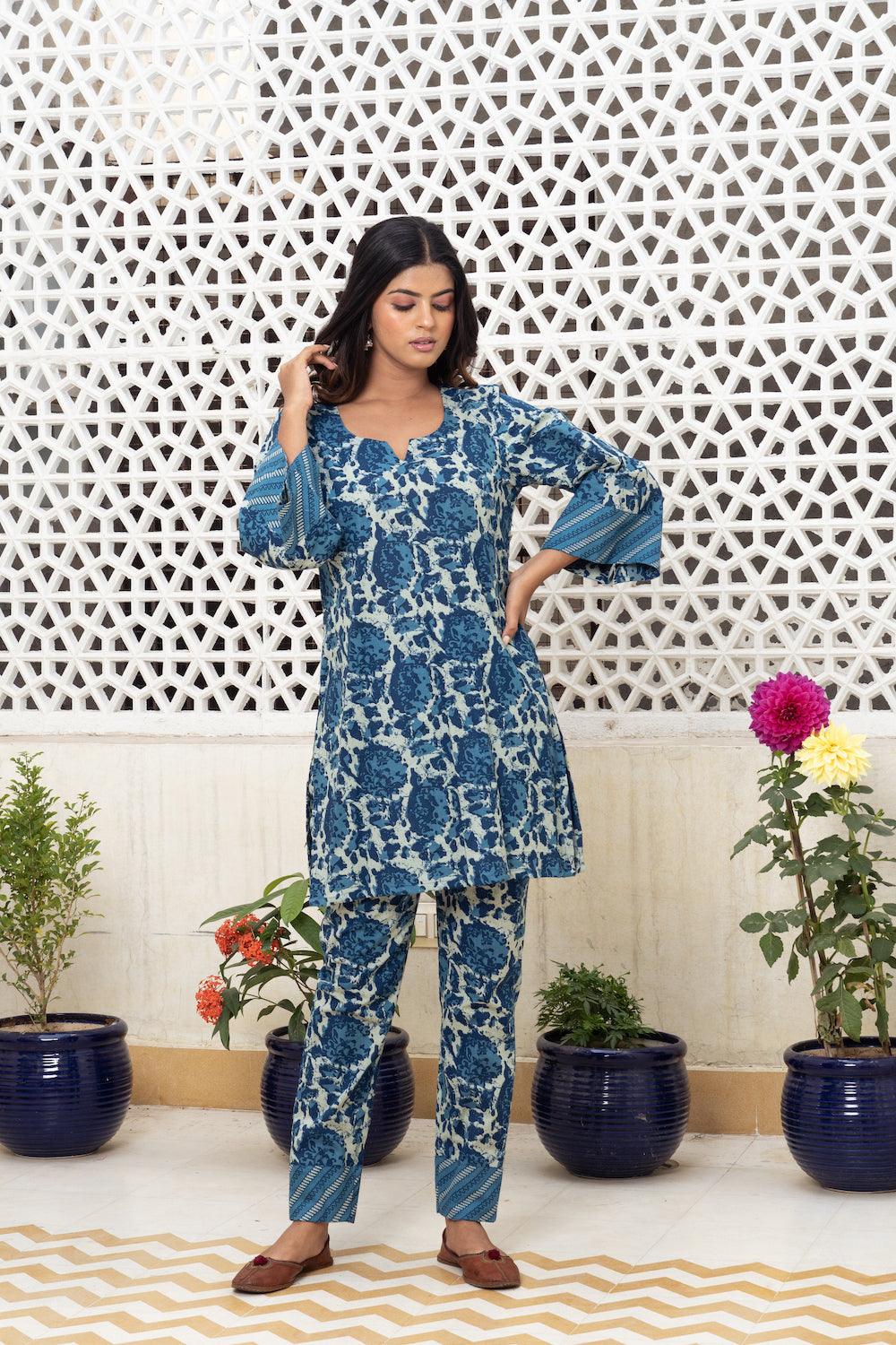 Indigo Co-ord Of 2 - Indiakreations