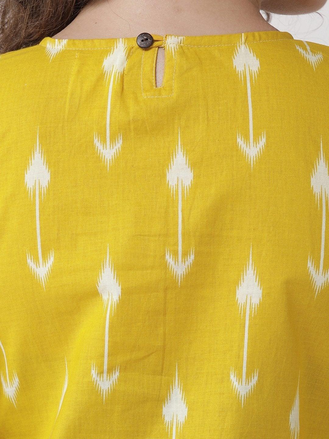 Women's Yellow Arrow Top - InWeave - Indiakreations