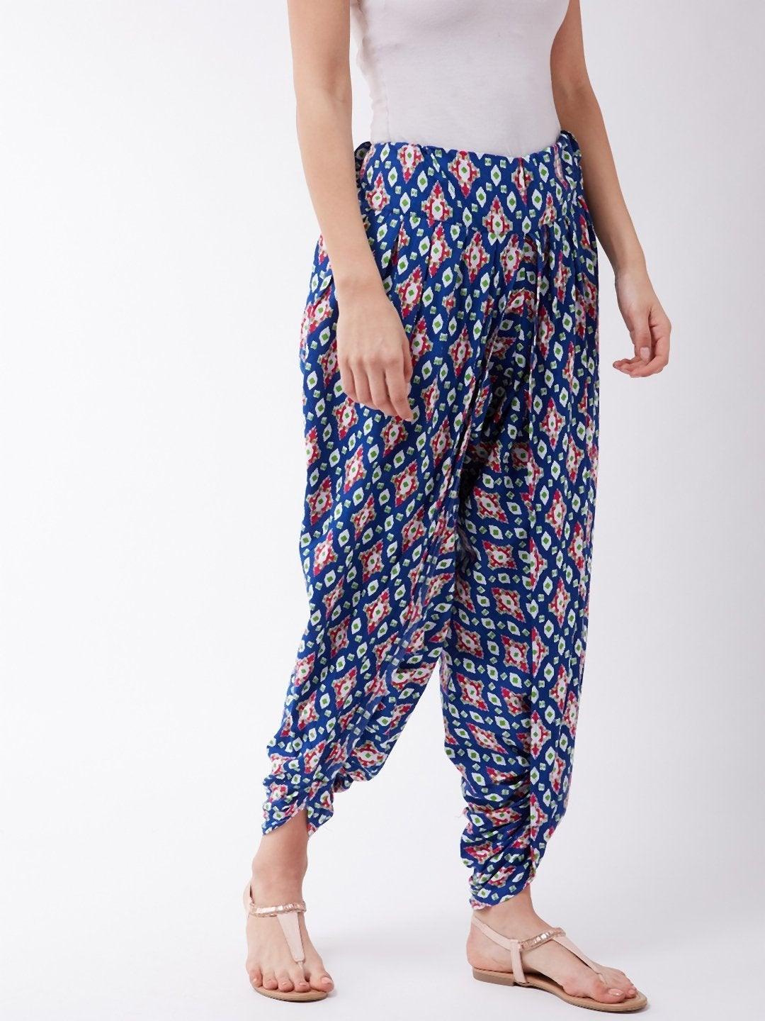 Women's Indigo Patola Dhoti - InWeave - Indiakreations