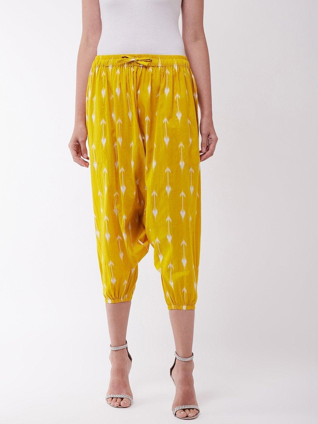 Women's Yellow Arrow Harem Pant - InWeave - Indiakreations