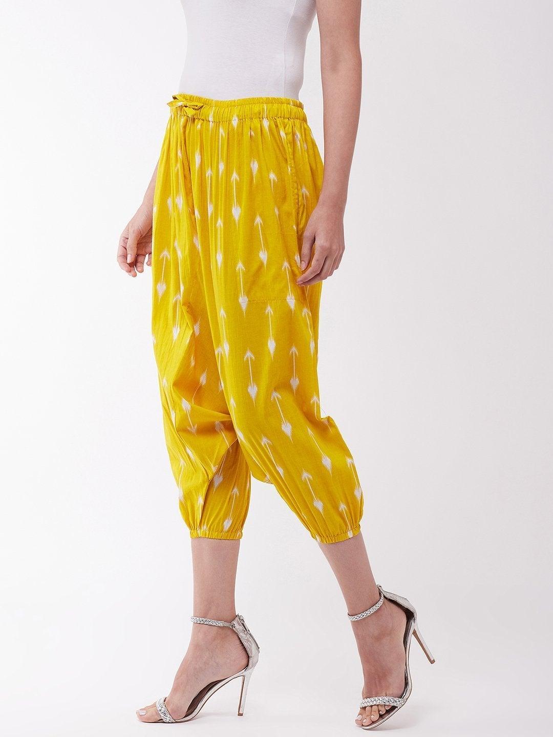 Women's Yellow Arrow Harem Pant - InWeave - Indiakreations