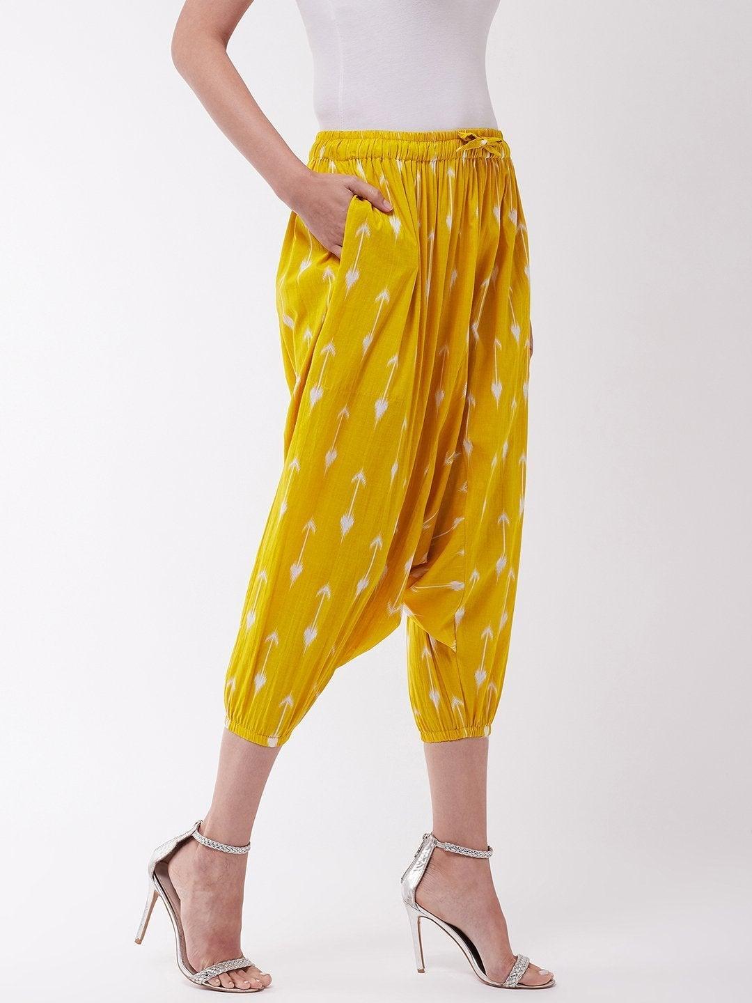 Women's Yellow Arrow Harem Pant - InWeave - Indiakreations