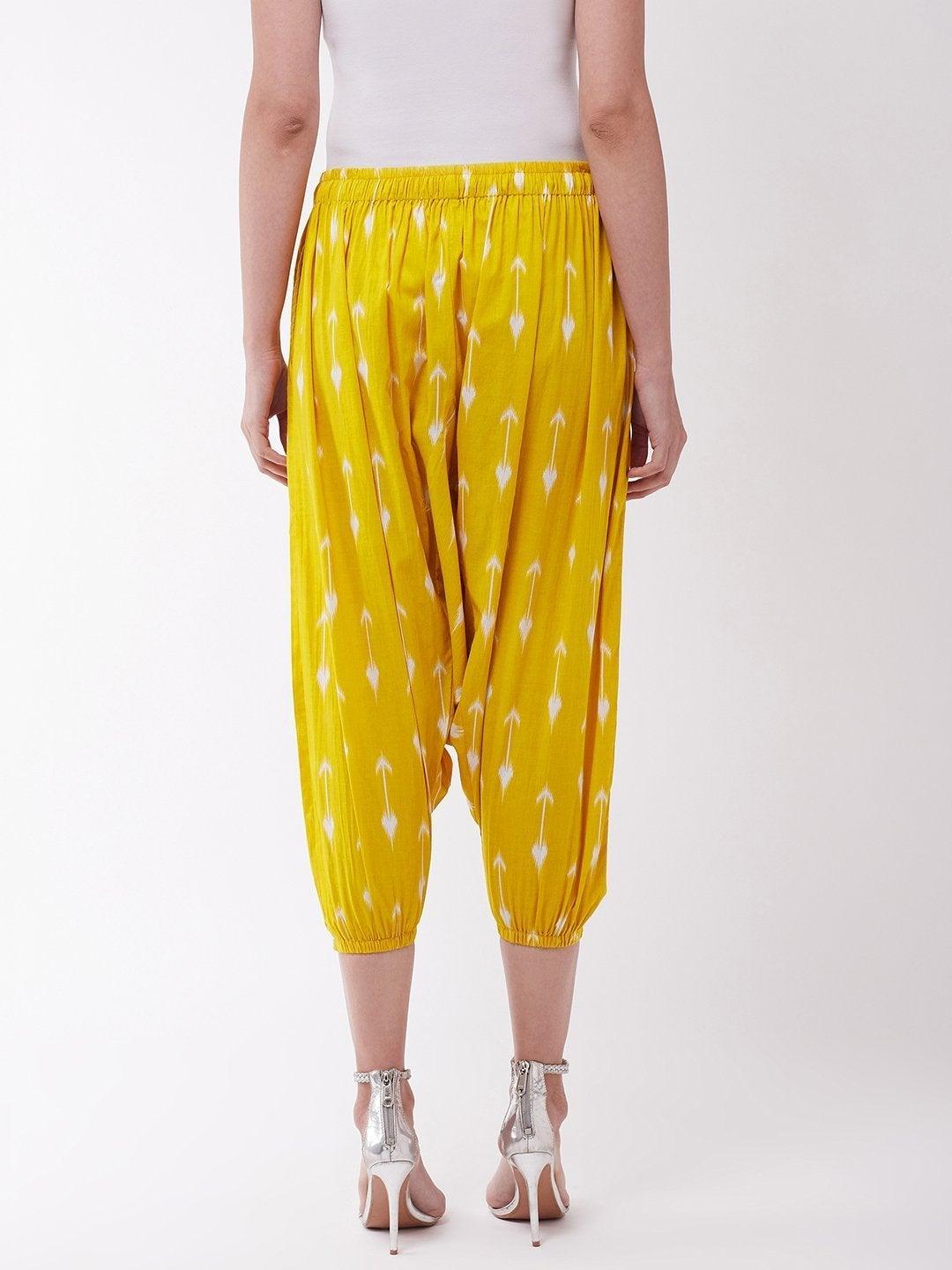 Women's Yellow Arrow Harem Pant - InWeave - Indiakreations