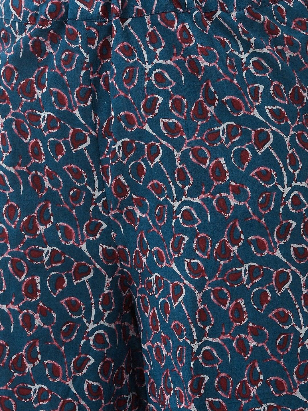 Women's Indigo Jaal Print Palazzo - InWeave - Indiakreations