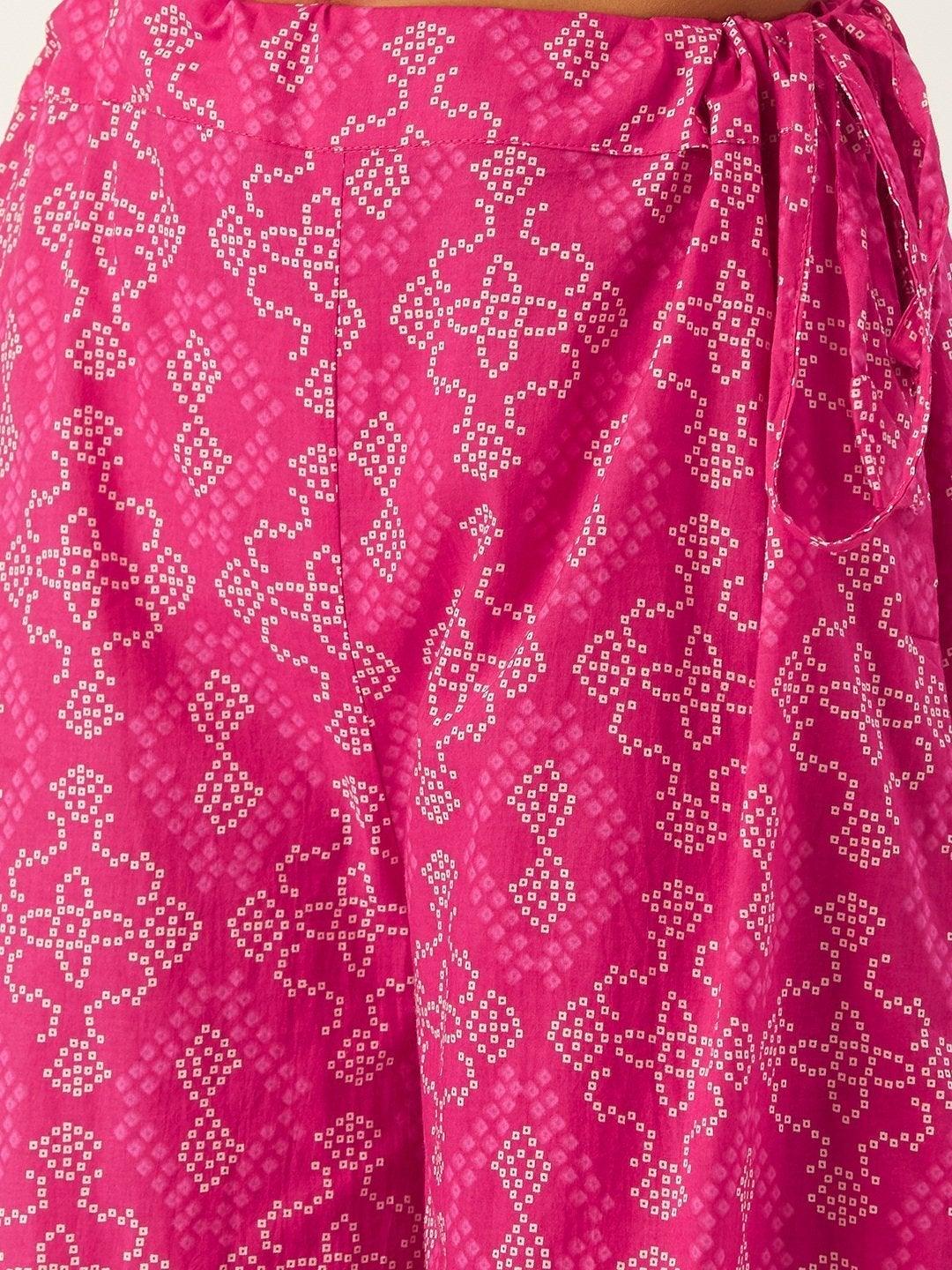 Women's Pink Badhini Palazzos - InWeave - Indiakreations