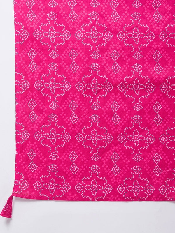 Women's Pink Bandhini Dupatta - InWeave