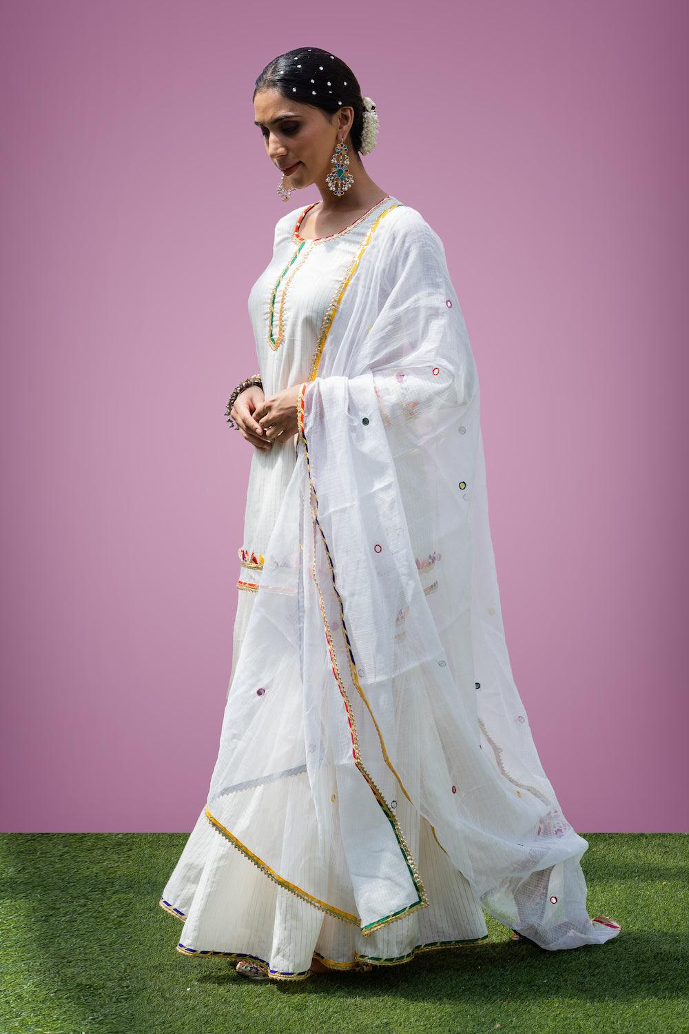 Mehfil White Gharara Set - Indiakreations