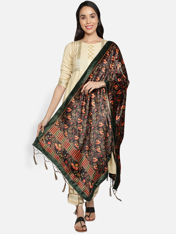 Women's Multicolored Polyster Velvet  Digital Printed Dupatta - VAABA