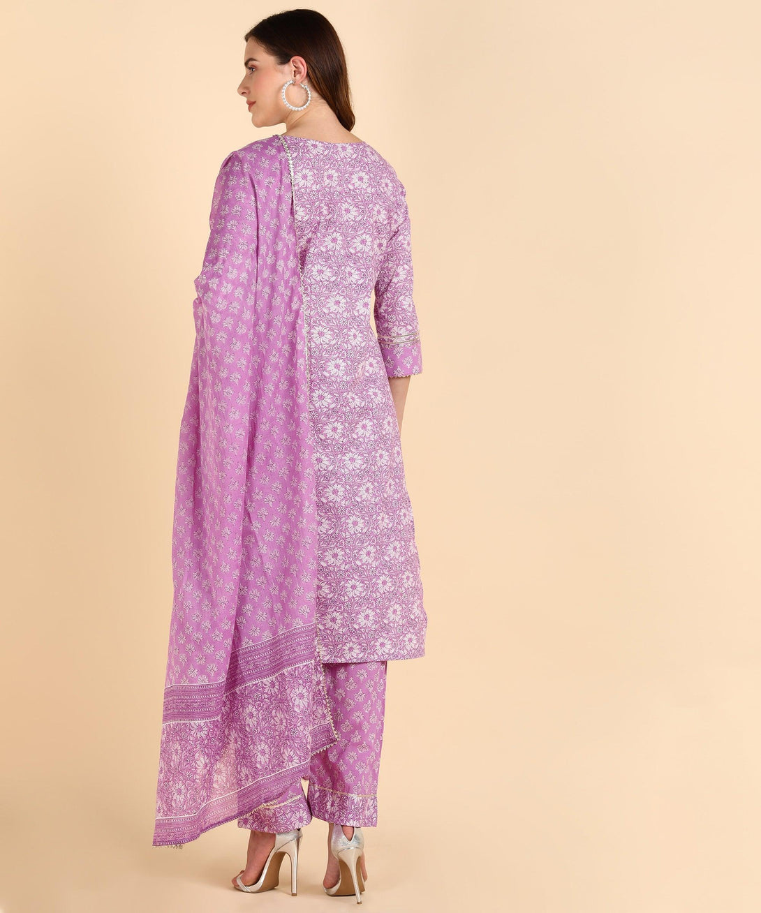 Women's Cotton Pink Printed Kurta Pant - Noz2Toz - Indiakreations