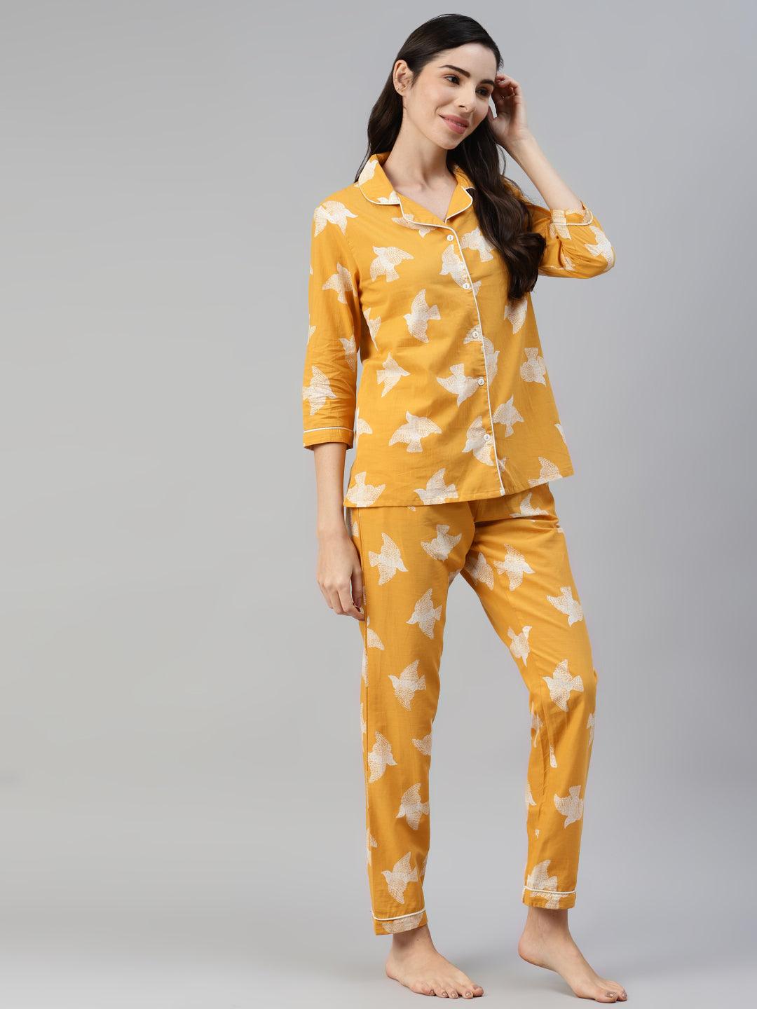 Women's Cotton Printed Shirt & Pajama Set - Noz2Toz - Indiakreations