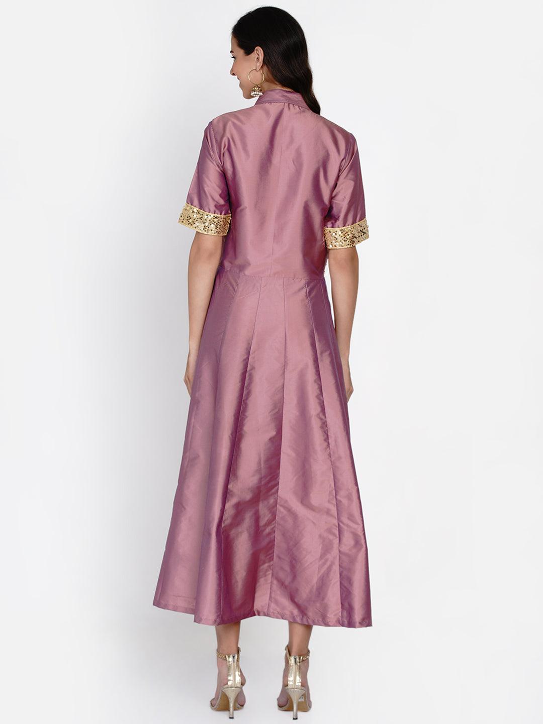 Women's Mauve Polyester Gown - Women Republic - Indiakreations