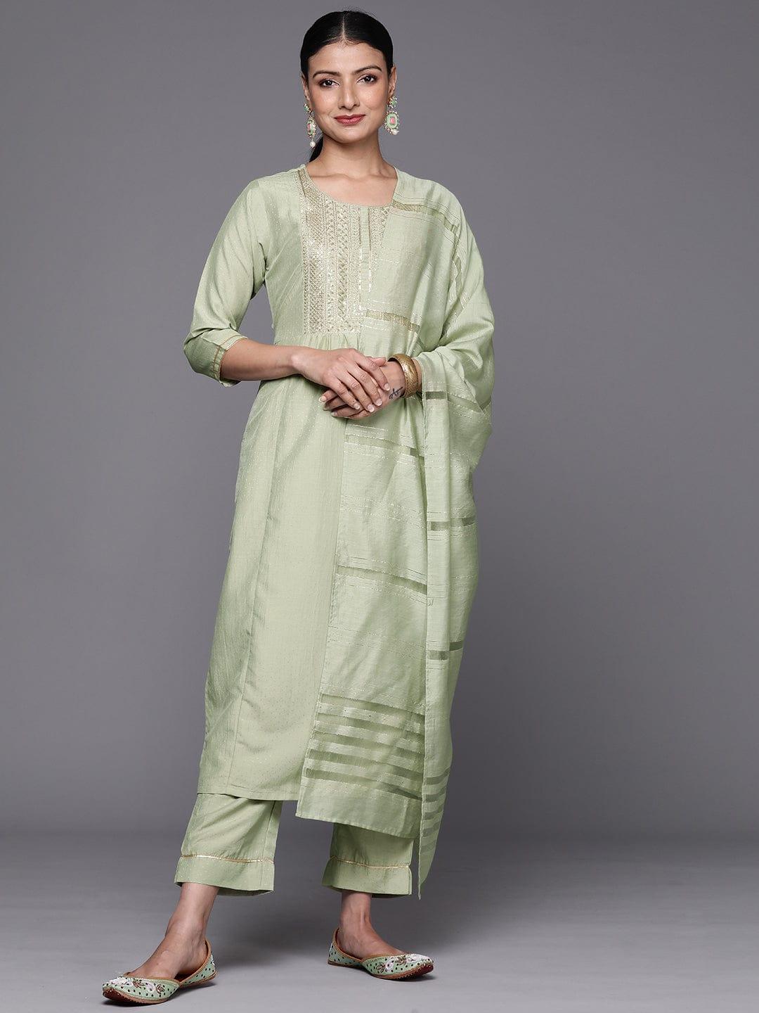 Varanga Women Embroidered Sequinned Kurta with Trousers & With Dupatta - Indiakreations