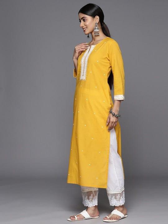 Varanga Floral Embroidered Thread Work Kurta - Indiakreations