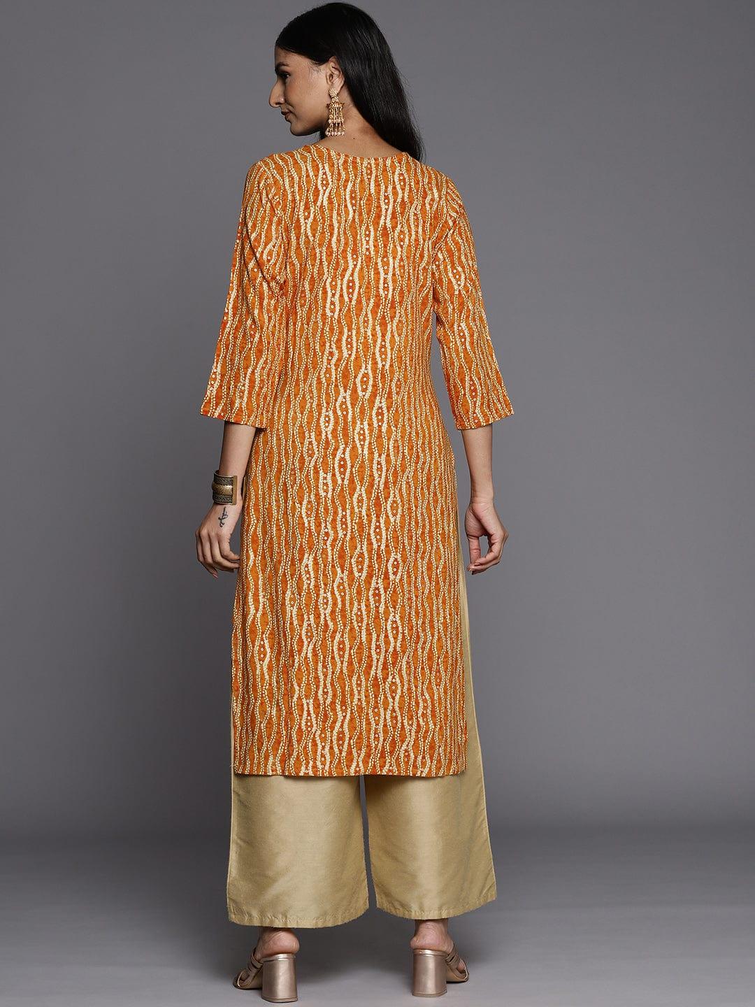 Varanga Women Mustard Yellow Floral Embroidered Gotta Patti Kurta - Indiakreations