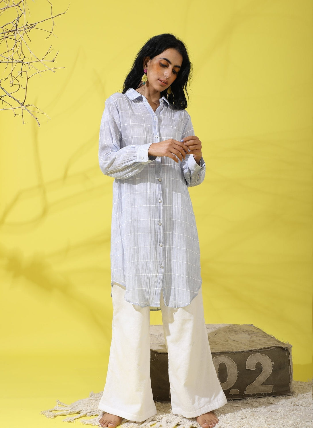 Women's Forget Me Not Kurta Tunic - The Burnt Soul - Indiakreations