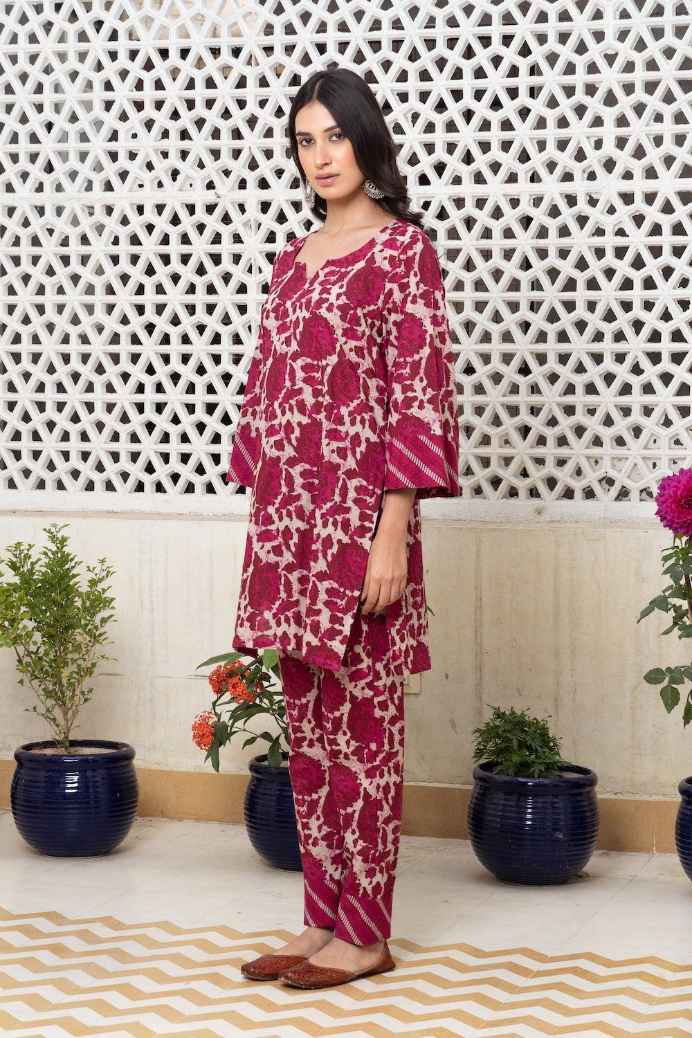 Magenta co-ord Set Of 2 - Indiakreations