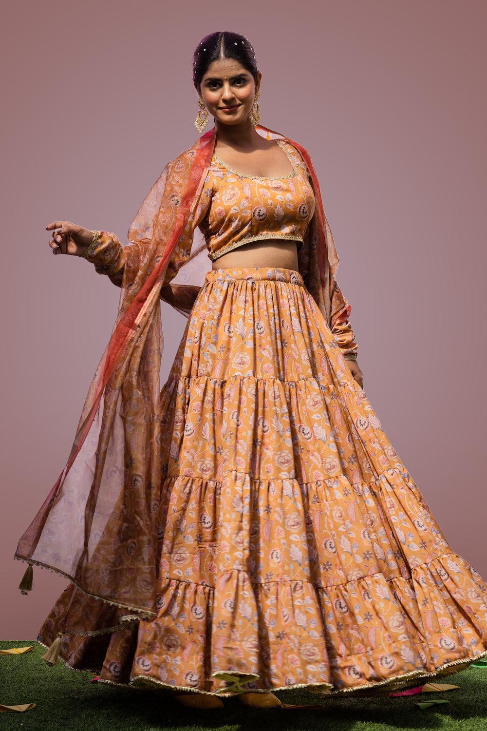 Mehfil Mustard Lehenga Set - Indiakreations